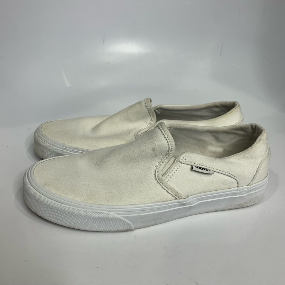 Vans off the wall all white slip on sneakers women’s size‎ 7.5